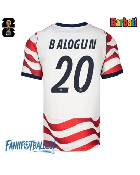 Statele Unite Folarin Balogun #20 Tricou Fotbal Replică Mondial 2026 Barbati Acasa
